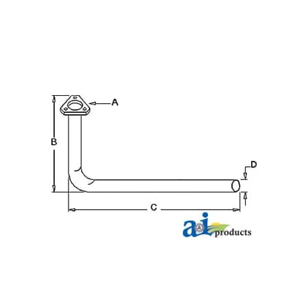 A & I Products EXHAUST PIPE 30" x3" x2" A-181600M92